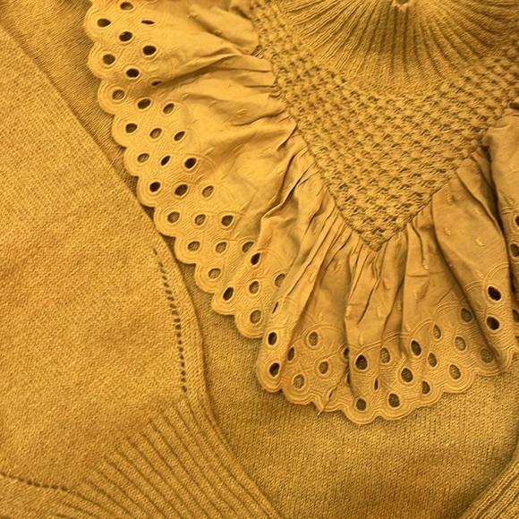 Mustard Ruffled Women's Sweater NWOT - Picture 3 of 8